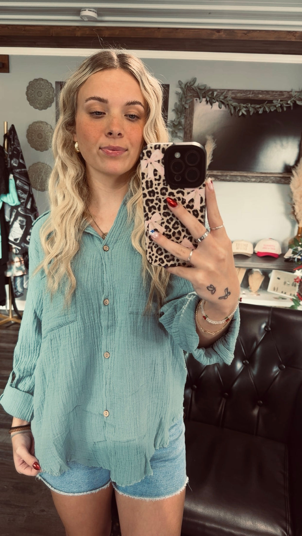 #50 Linen Button Down Top